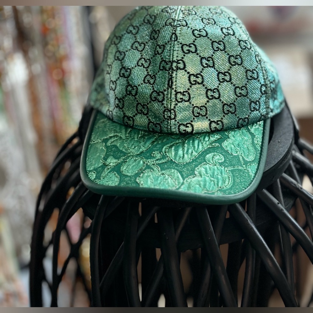 GREEN GUCCI METALLIC HAT!